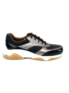 Zapatilla de cuero combinada Perissinotto (603)