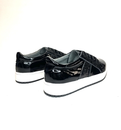 Zapatilla de cuero con glitter Gina Ferrari (1013) - Calzados Miguel Angel - Zapatos de cuero
