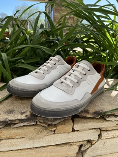 Zapatilla de cuero combinada Franco Pasotti (Mario) - comprar online