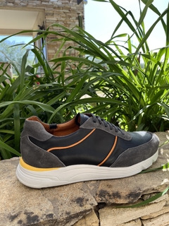 Zapatilla de cuero combinada Franco Pasotti (Tazio) - comprar online
