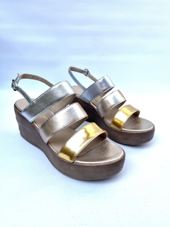 Sandalia de cuero combinada Abel Mingrino (2549A) - comprar online