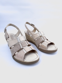 Sandalia de cuero combinada Penélope (978)