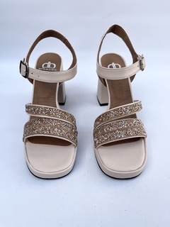 Sandalia de cuero con glitter Micadel (Reina) - Calzados Miguel Angel - Zapatos de cuero