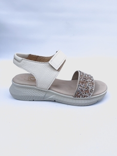 Sandalia de cuero con glitter Gina Ferrari (2111)