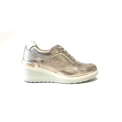 Zapatilla taco chino de cuero Cavatini (40-2083) oro claro - comprar online