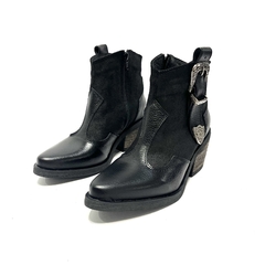 Bota texana de cuero Penelope (1871) negro - comprar online