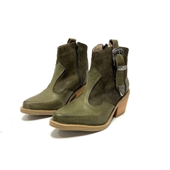 Bota texana de cuero Penelope (1871) verde - comprar online