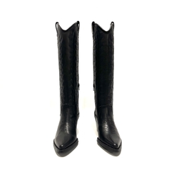 Bota texana caña alta de cuero Micadel (Tabata) negro - comprar online