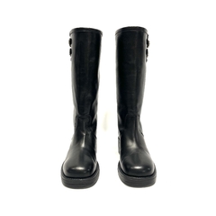 Bota caña alta de cuero Micadel (Waves) negro - comprar online