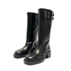 Bota caña alta de cuero Micadel (Waves) negro