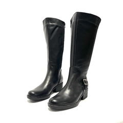 Bota texana caña alta de cuero Gravagna (802) negro en internet
