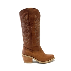 Bota texana caña alta de cuero Penelope (1855) tostado