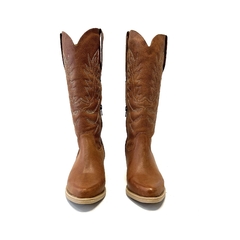 Bota texana caña alta de cuero Penelope (1855) tostado - comprar online