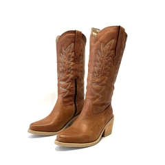 Bota texana caña alta de cuero Penelope (1855) tostado en internet