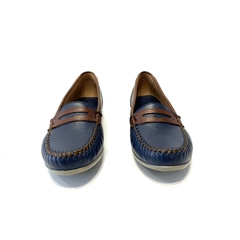 Mocasín de cuero Kalel (1913) azul/oxido. - comprar online