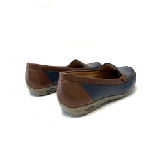 Mocasín de cuero Kalel (1913) azul/oxido. - Calzados Miguel Angel - Zapatos de cuero