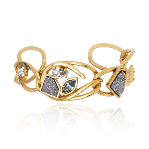 Bracelete Cristal Rock Claudia Arbex Ouro Vintage - comprar online