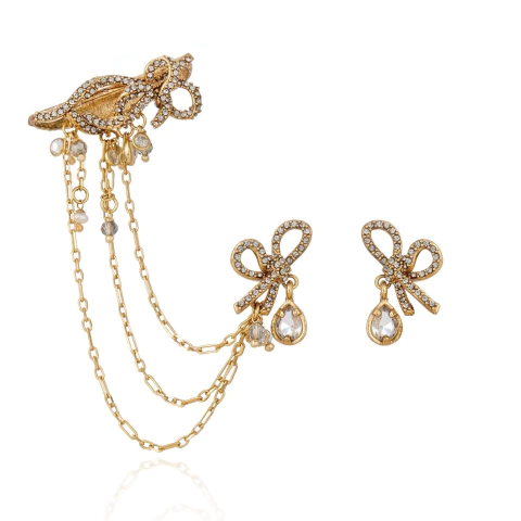 Brinco + Earcuff Afeto Claudia Arbex Ouro Vintage - comprar online