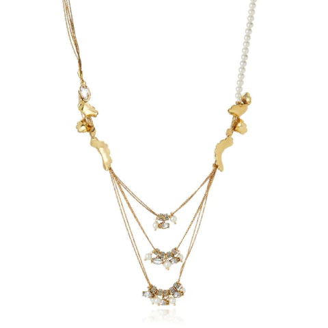 Colar Longo Line Organic Claudia Arbex Ouro Vintage - comprar online