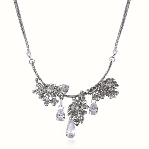 Colar Pavão Claudia Arbex Prata Vintage - comprar online