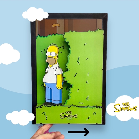 Cuadro súper 3D con movimiento Homero Simpson - arbustos