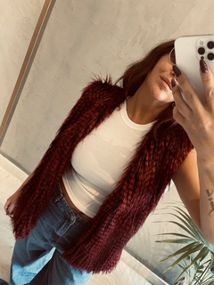 CHALECO FUR BURGUN - tienda online