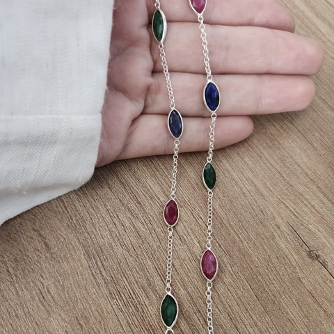 Pulseira Pedras (Rubi, Safira, Esmeralda) - comprar online