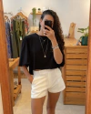 Short Alfaiataria Reto Branco
