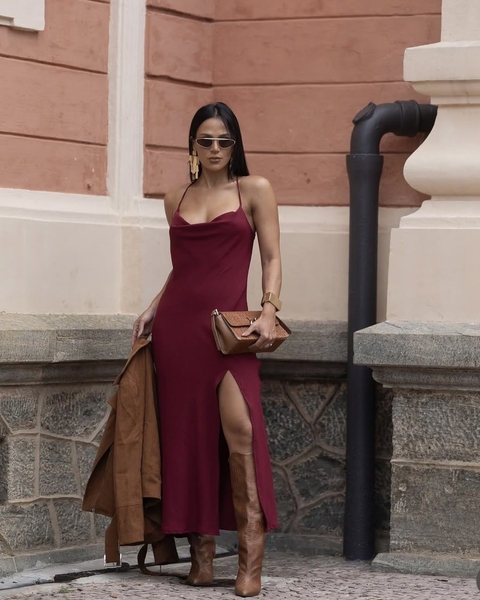 Vestido Luma Bordô - comprar online