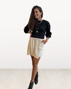 Short Saia Linho Risca de Giz na internet