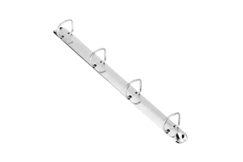 SUPORTE FICHARIO NIQUELADO 4 ARGOLA EM D - CAPACIDADE 20MM COMPRIMENTO 292MM