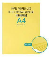ARTPAPER DIPLOMATA LISO AMARELO 180G A4 C/ 50