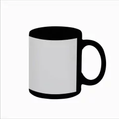 CANECA PORCELANA PRETA 300ML COM TARJA BRANCA COM 36 UNIDADES