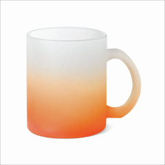 CANECA DE VIDRO JATEADO 320ML DEGRADÊ LARANJA