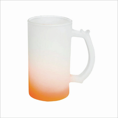 CANECA DE VIDRO JATEADO 460ML DEGRADÊ LARANJA - comprar online