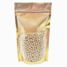 SACO STAND UP POUCH ZIPLOCK DOURADO COM VISOR - 10X15X10+3 C0M 50 UND