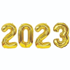KIT BALÕES "2023" COM 4 PCS 32" DOURADO