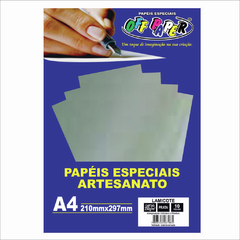 PAPEL LAMICOTE PRATA 250G A4 COM 10