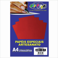 PAPEL LAMICOTE VERMELHO 250G A4 COM 10 - comprar online