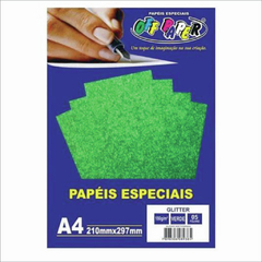 PAPEL GLITTER 180G A4 VERDE COM 5 - comprar online