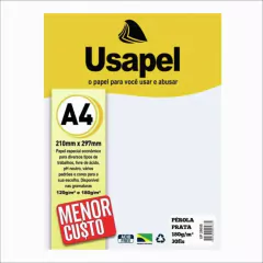 USAPEL PÉROLA PRATA 180G A4 COM 30