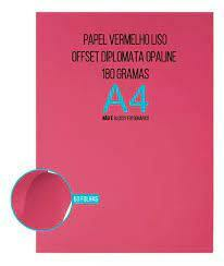 ARTPAPER DIPLOMATA LISO VERMELHO 180G A4 C/ 50