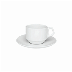 XÍCARA DE CAFEZINHO DE PORCELANA BRANCO 75ML EMPILHÁVEL