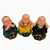 TRIO SABEDORIA MONGE COLORIDOS - Budas sábios - paz harmonia - proteção - Provérbio japonês "não veja o mal, não ouça o mal, não fale o mal "