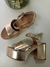 Sandalia de Fiesta 6601 Lady Comfort - Taco de 9cm dorado - Cuestion de piel Shoes