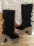 BOTA CON PLATAFORMA CON FLECOS GAMUZON - NEGRO-SUELA- BORDO LIQUIDACION DISCONTINUOS