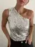 SULLY Blusa 1 hombro con detalle frunce lentejuela. XM14 - comprar online