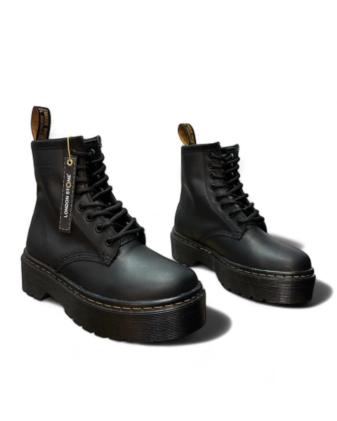 Botas London Stone® Ref 1969 Plataforma Negro Cuero