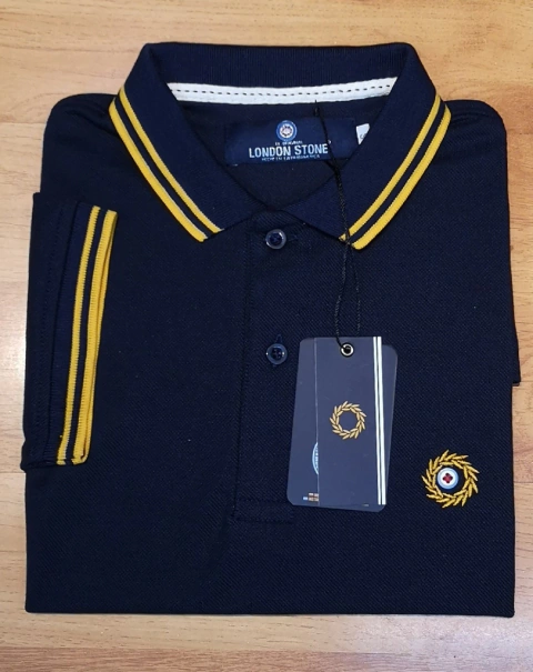 Polo London Stone® Azul Marino / Amarillo