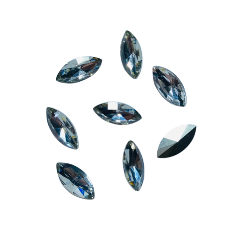 Piedra Navette Cristal 7x15mm x4u